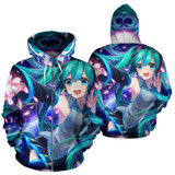 Hatsune Miku Hoodie All Over Zip Up Hoodie