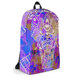 Elephant Mandala Purple Backpack Laptop Bag Travel Daypack Schoolbag Bookbag