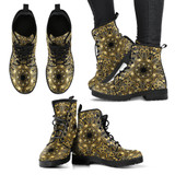 Gold Boots Womens Mandala Women's Leather Boots