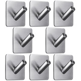 6 Pack Towel Hooks, Anteer Self Stick Robe Hooks Key Hooks Heavy Duty Coat Hooks Stainless Steel Stick on Wall Hooks for Home, Kitchen, Bathroom