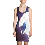 Wolf Howling at The Moon Dress