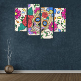 Sugar Skull Canvas Wall Art Home Decor 4 Pieces