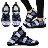 Flower Elephant Mandala Navy Women's Sneakers for Womens Girls