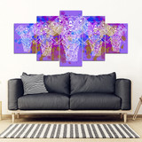 Elephant Mandala Canvas Wall Art Home Decor 5 Pieces