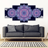 Flower Mandala Canvas Wall Art Home Decor 5 Pieces