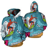 Surfing All Over Print Hoodie Pullover Sweatshirt Hooded