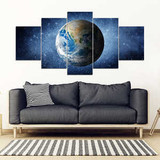 Earth Galaxy Canvas Wall Art - 5 Piece Framed Canvas