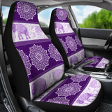 Flower Mandala Elephant Purple Car Seat Covers