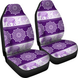 Flower Mandala Elephant Purple Car Seat Covers
