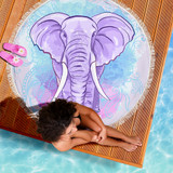 Purple Elephant Blanket Large Beach Blanket Towel Picnic Yoga Outdoor Mat