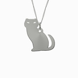 Evil Cat Necklace 925 Sterling Silver Pendant