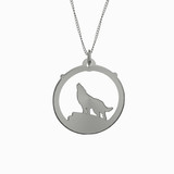 Howling Wolf Necklace 925 Sterling Silver