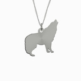 Howling Wolf Necklace 925 Sterling Silver