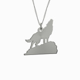 Howling Wolf Necklace 925 Sterling Silver
