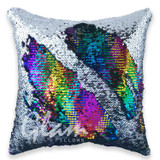 Rainbow & Silver Reversible Sequin Glam Pillow *Limited Edition*