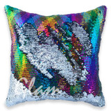 Rainbow & Silver Reversible Sequin Glam Pillow *Limited Edition*