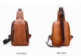 Messenger Shoulder Bags Men's Large Capacity Sling Crossbody Bag Solid Men Leather Bag