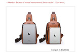 Messenger Shoulder Bags Men's Large Capacity Sling Crossbody Bag Solid Men Leather Bag