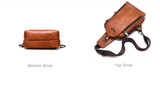 Messenger Shoulder Bags Men's Large Capacity Sling Crossbody Bag Solid Men Leather Bag