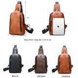 Messenger Shoulder Bags Men's Large Capacity Sling Crossbody Bag Solid Men Leather Bag
