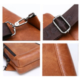 Messenger Shoulder Bags Men's Large Capacity Sling Crossbody Bag Solid Men Leather Bag