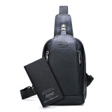 Messenger Shoulder Bags Men's Large Capacity Sling Crossbody Bag Solid Men Leather Bag