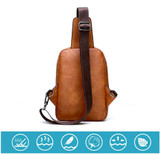 Messenger Shoulder Bags Men's Large Capacity Sling Crossbody Bag Solid Men Leather Bag
