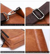Messenger Shoulder Bags Men's Large Capacity Sling Crossbody Bag Solid Men Leather Bag