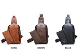 Messenger Shoulder Bags Men's Large Capacity Sling Crossbody Bag Solid Men Leather Bag