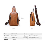 Messenger Shoulder Bags Men's Large Capacity Sling Crossbody Bag Solid Men Leather Bag