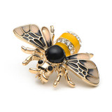 Bee Brooch with Enamel and Rhinestones