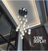 New Meteor shower crystal glass ball pendant lamp simple lighting personality creative staircase lamp LED lights