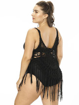 Hollow Tassels Plain Cover-Ups