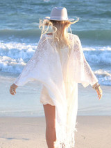 White Cotton Blend Tasselled Mini Cover-Up