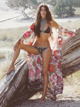 Pretty Chiffon Bohemia Floral Printed Cover-ups