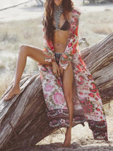 Pretty Chiffon Bohemia Floral Printed Cover-ups