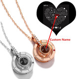 Personalized Custom Name "I Love You" In 100 Languages Projection Necklace