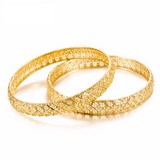 24k Gold Color 1pcs BIG Luxury Ethiopian Bangles For Women