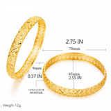 24k Gold Color 1pcs BIG Luxury Ethiopian Bangles For Women