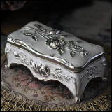 White Enamel Silver Color Jewelry Organizer