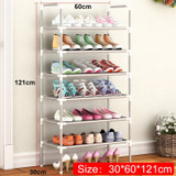 Simple Shoe Rack With Handrail Free Combination Optional Metal Shoes Storage Shelf Multifunctional Multi-layer Shoe Cabinet