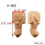 2Pcs/set  Wooden Furniture Legs Solid Wood Flower Carving TV Cabinet Seat sofa Feet No Painting Drop Ship