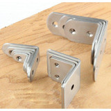 10pcs/lot Stainless Steel Universal Connector Type L 90 Degree Angle Fastener Triangle Corner Bracket With Screws