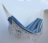 Double Portable Hanging Hammock Chair Swinging Garden Outdoor Hammock Home Camping Swing Canvas Stripe Hang Bed