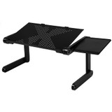 Portable Foldable Adjustable Laptop Desk Computer Table Stand Tray For Sofa Bed Black (Black)