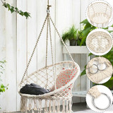 Nordic Style Round Hammock Safety Hanging Hammock Chair Swing Rope Outdoor Indoor Hanging Chair Garden Seat For Child Adult