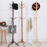 Solid Wood Hanger Floor Standing Coat Rack Creative Home Furniture Clothes Hanging Storage Rack Wood Hanger Bedroom Drying Rack