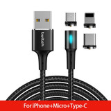 Magnetic Cable Micro USB For Samsung Android Fast Charging Magnet Charger For iPhone USB Type C Cable Mobile Phone Cord