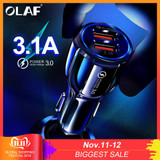 Olaf Car USB Charger Quick Charge 3.0 2.0 Mobile Phone Charger 2 Port USB Fast Car Charger for iPhone Samsung Tablet Car-Charger