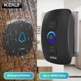 KERUI M525 Home Security Welcome Wireless Doorbell Smart Chimes Doorbell Alarm LED light 32 Songs with Waterproof Touch Button